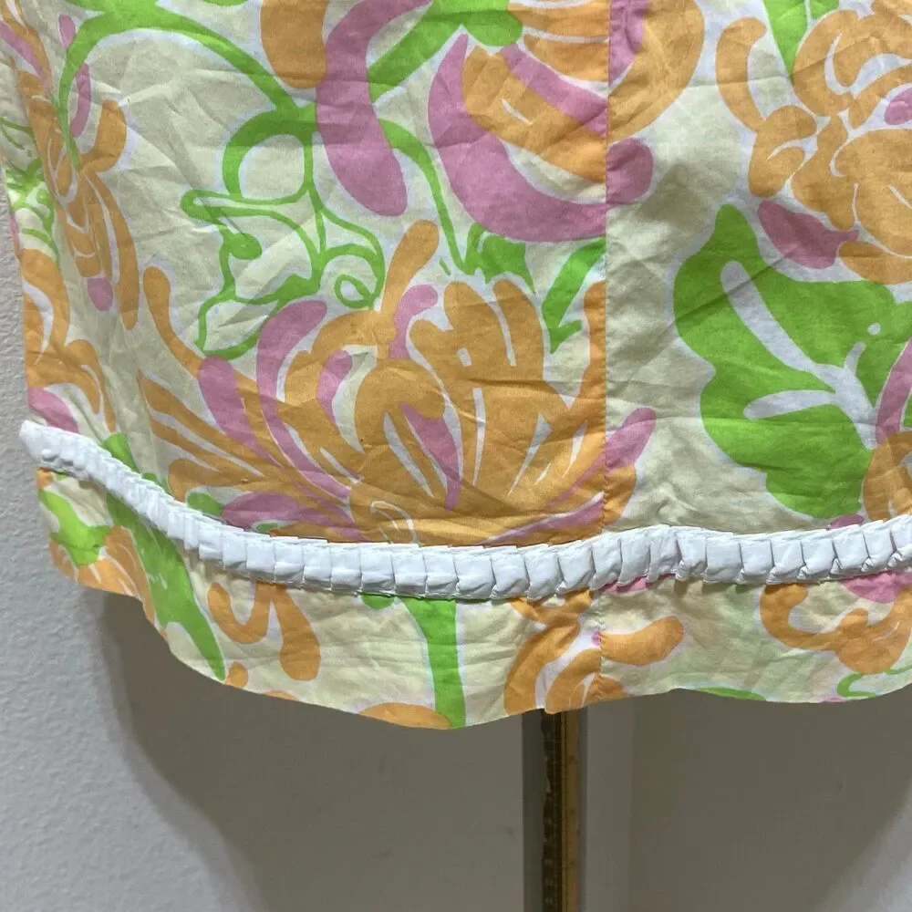 Lilly Pulitzer Women's Yellow Orange Pink Floral Lined Skirt Size 2